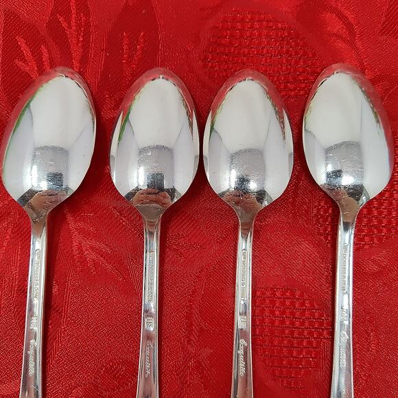 6 TeaSps 1940'S Wm ROGERS "EXQUISITE" TeaSpoons Silver Plated Beautiful - Picture 11 of 16